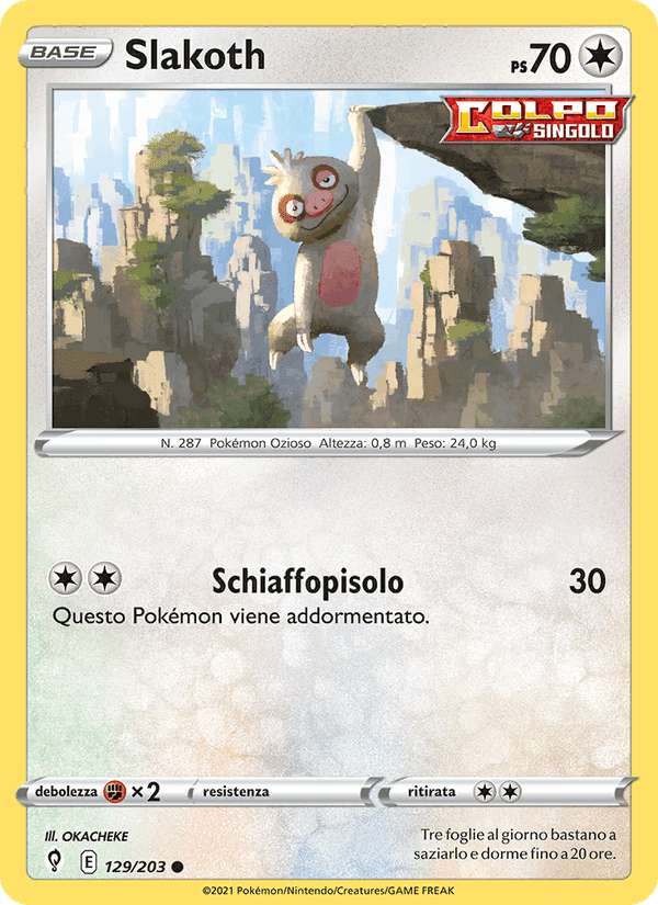 Slakoth, carta 129 di Evoluzioni Eteree