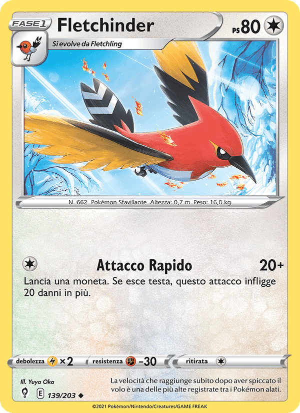 Fletchinder, carte 139 de Evoluzioni Eteree