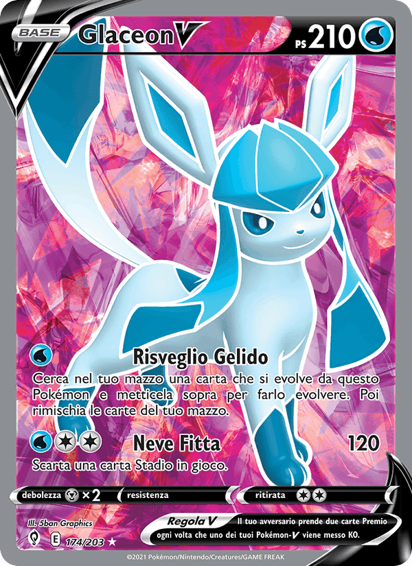 Glaceon V, card 174 from Evoluzioni Eteree