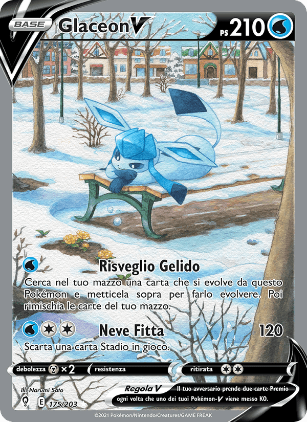 Glaceon V, carta 175 di Evoluzioni Eteree