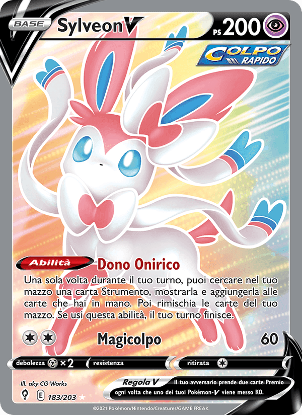 Sylveon V, card 183 from Evoluzioni Eteree