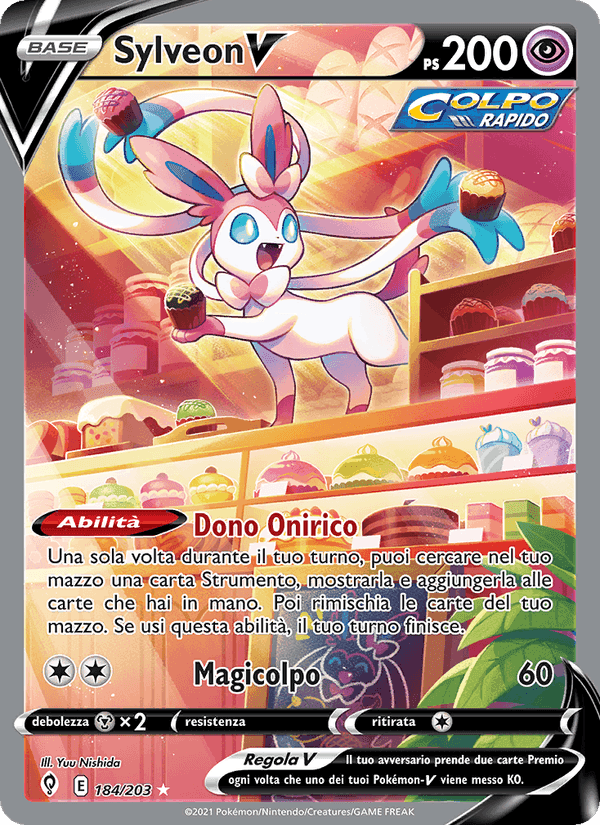 Sylveon V, carta 184 de Evoluzioni Eteree