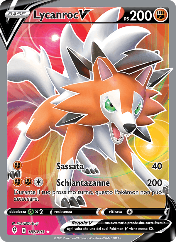 Lycanroc V, card 187 from Evoluzioni Eteree