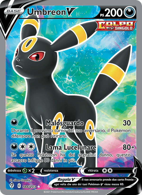 Umbreon V, carta 188 de Evoluzioni Eteree