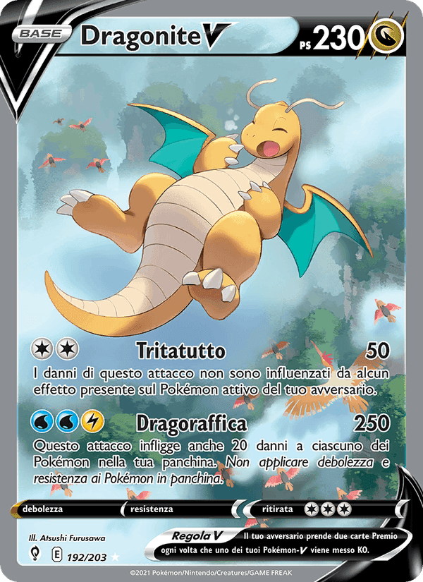 Dragonite V, card 192 from Evoluzioni Eteree