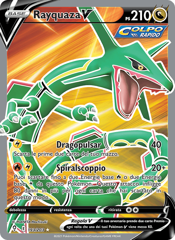 Rayquaza V, carta 193 de Evoluzioni Eteree