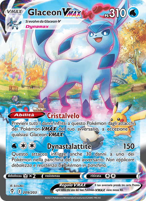 Glaceon VMAX, card 209 from Evoluzioni Eteree