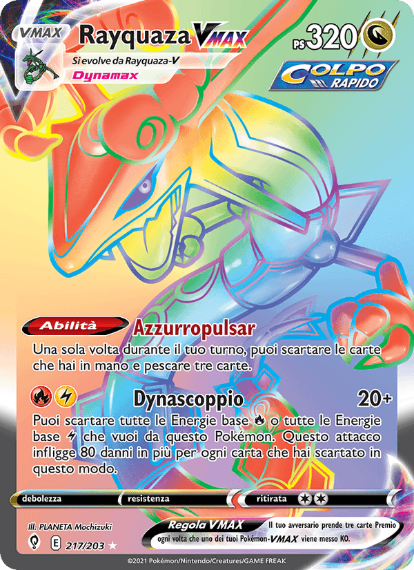 Rayquaza VMAX, carta 217 di Evoluzioni Eteree