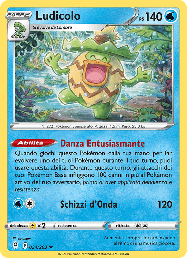 Ludicolo, carta 34 di Evoluzioni Eteree