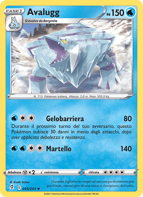 Avalugg, carte 45 de Evoluzioni Eteree