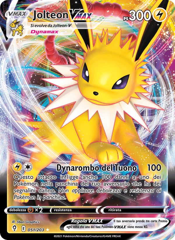 Jolteon VMAX, carta 51 di Evoluzioni Eteree
