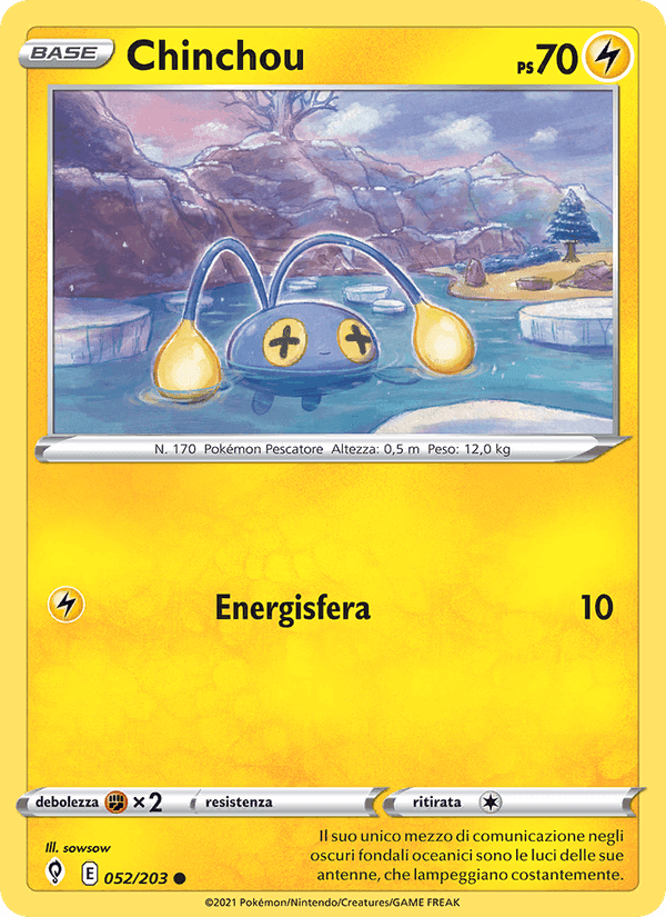 Chinchou, carte 52 de Evoluzioni Eteree