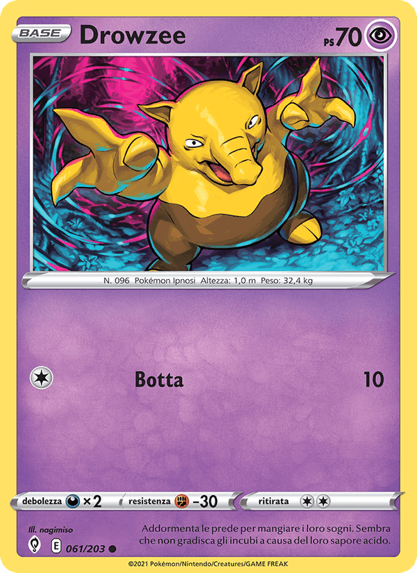 Drowzee, card 61 from Evoluzioni Eteree