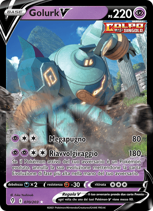 Golurk V, carta 70 di Evoluzioni Eteree