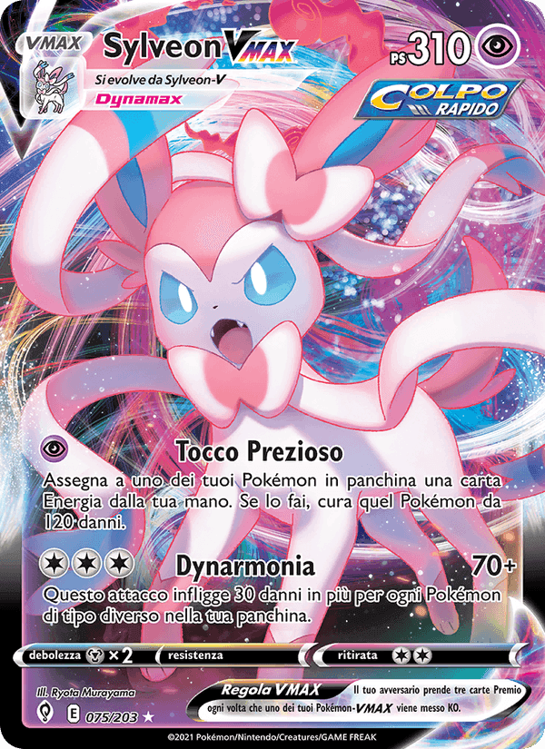 Sylveon VMAX, carta 75 di Evoluzioni Eteree
