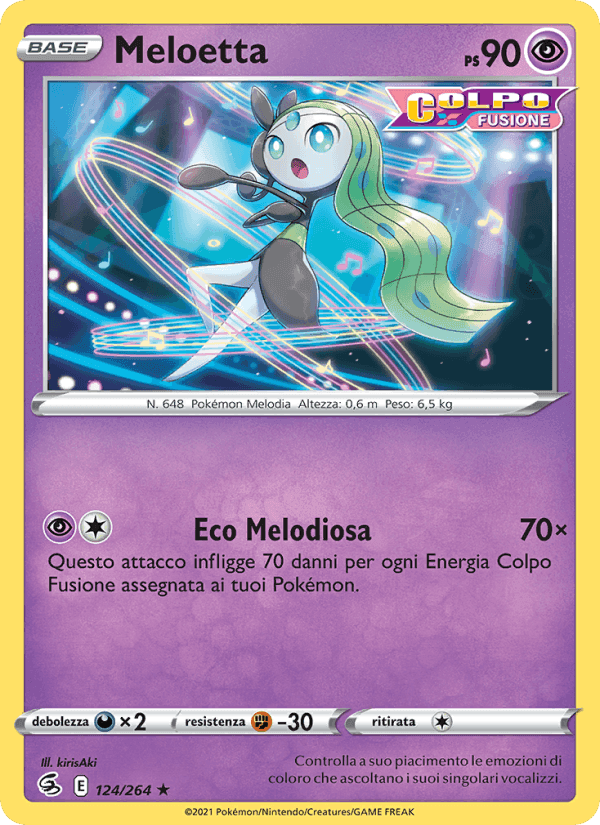 Meloetta, card 124 from Colpo Fusione