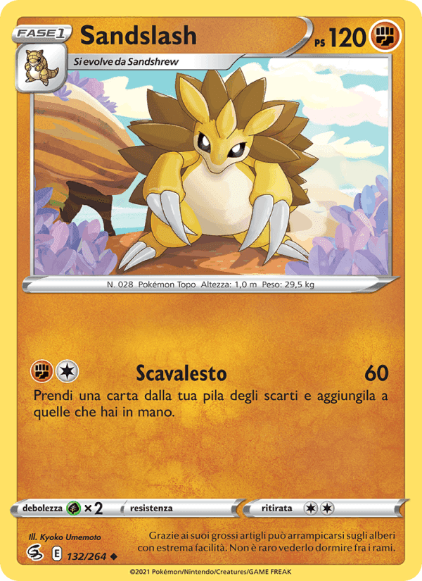 Sandslash, carta 132 di Colpo Fusione