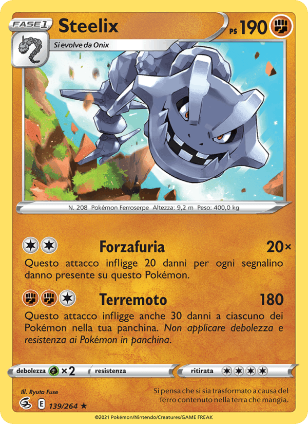 Steelix, carta 139 di Colpo Fusione