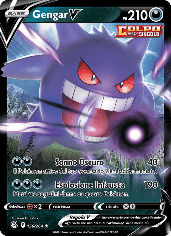 Gengar V, card 156 from Colpo Fusione