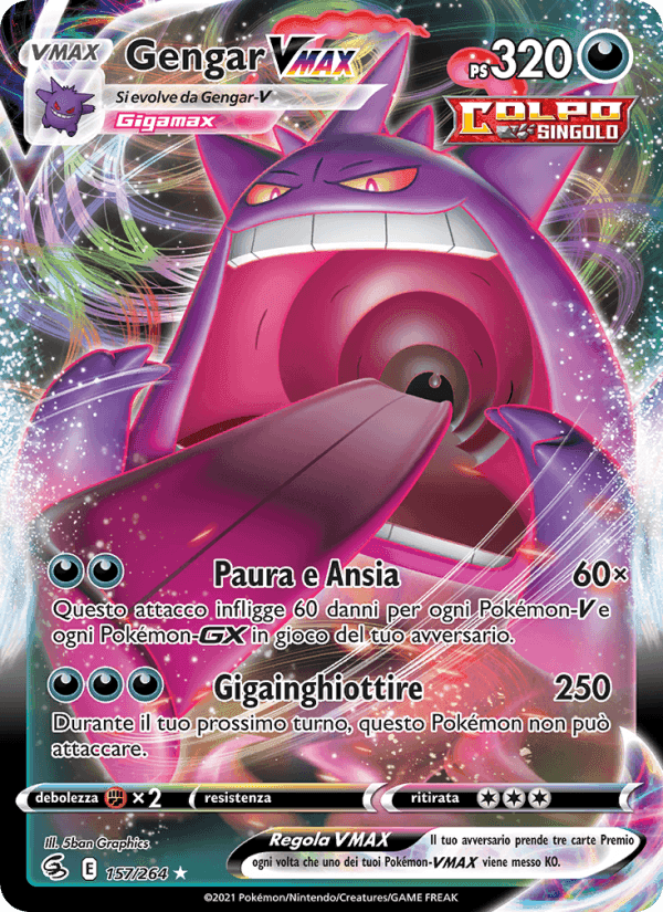 Gengar VMAX, carta 157 di Colpo Fusione