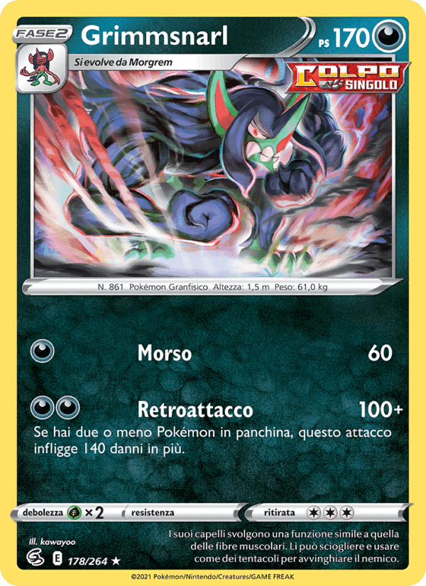 Grimmsnarl, card 178 from Colpo Fusione