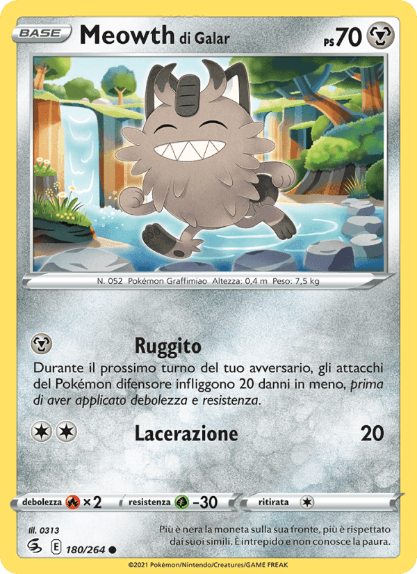 Meowth di Galar, card 180 from Colpo Fusione