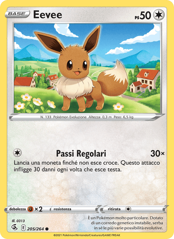 Eevee, carta 205 di Colpo Fusione