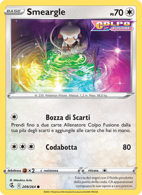 Smeargle, carta 209 di Colpo Fusione