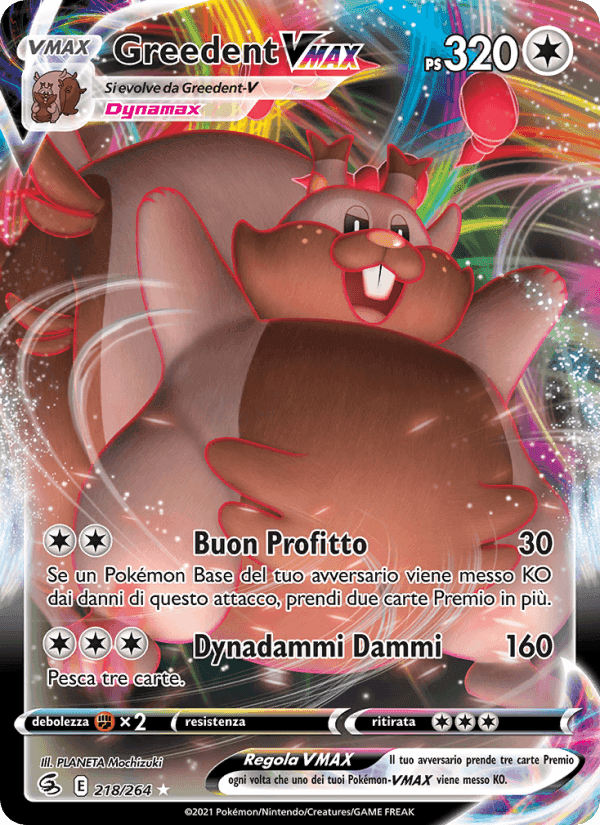 Greedent VMAX, card 218 from Colpo Fusione