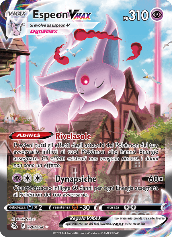 Espeon VMAX, carta 270 de Colpo Fusione