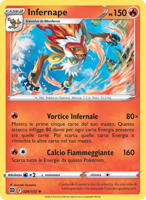 Infernape, carta 026 di Astri Lucenti