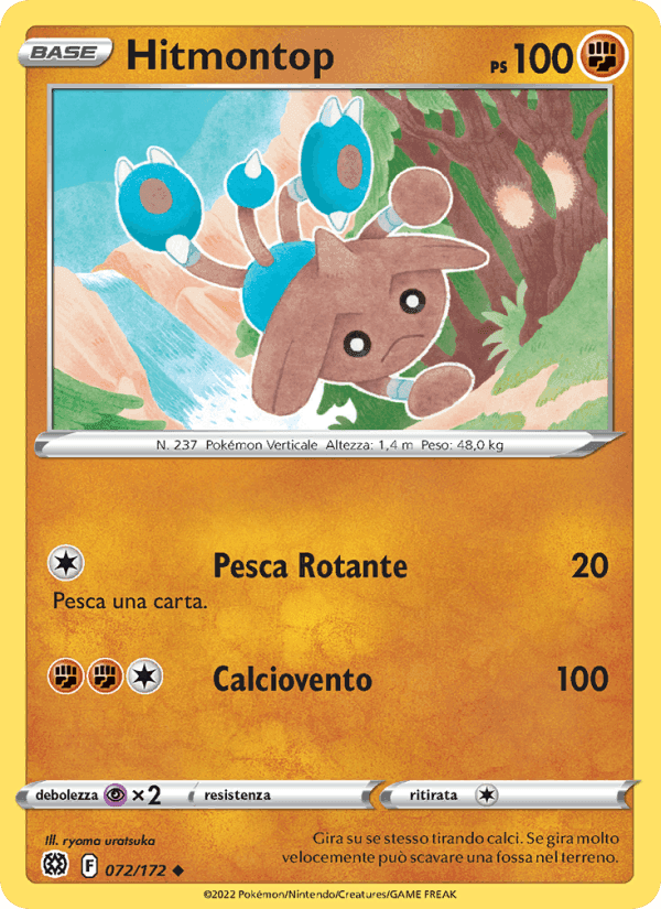 Hitmontop, carta 072 di Astri Lucenti