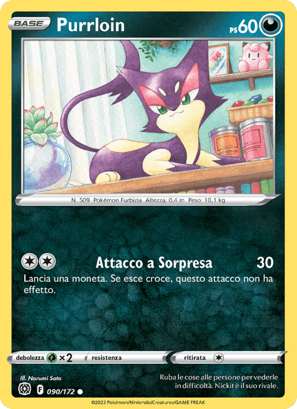 Purrloin, carta 090 di Astri Lucenti