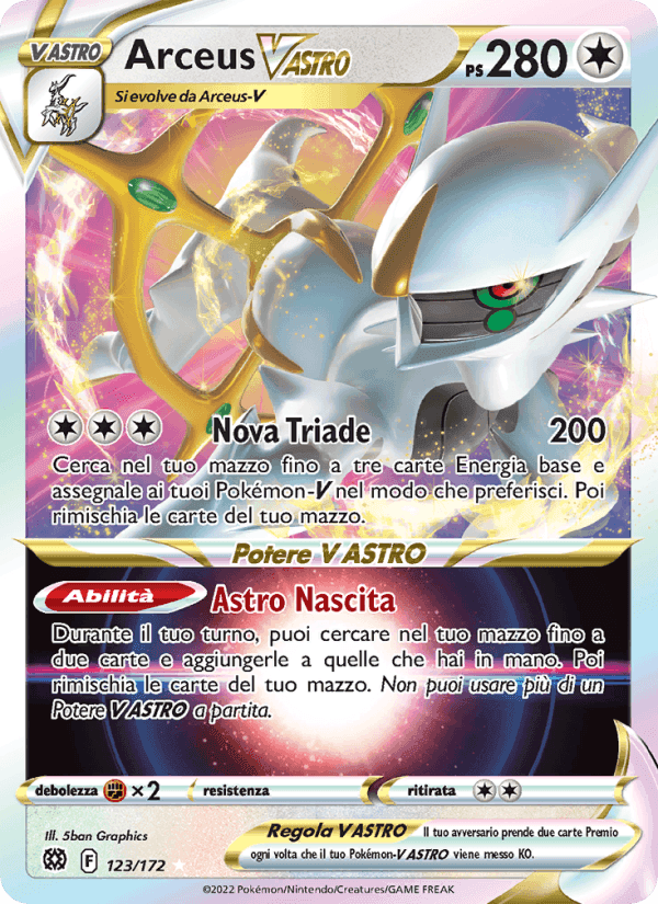 Arceus V ASTRO, card 123 from Astri Lucenti
