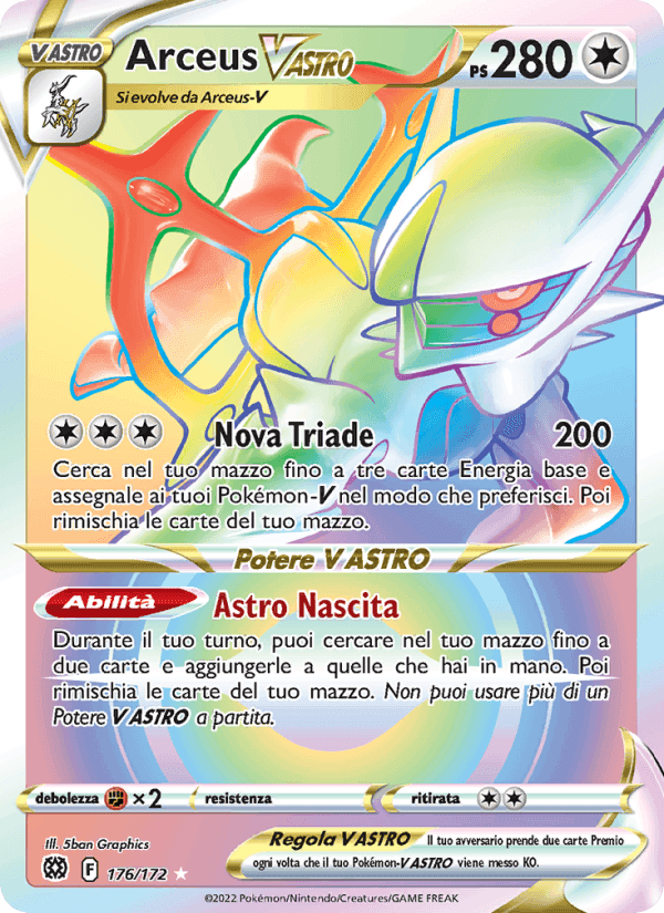 Arceus V ASTRO, card 176 from Astri Lucenti