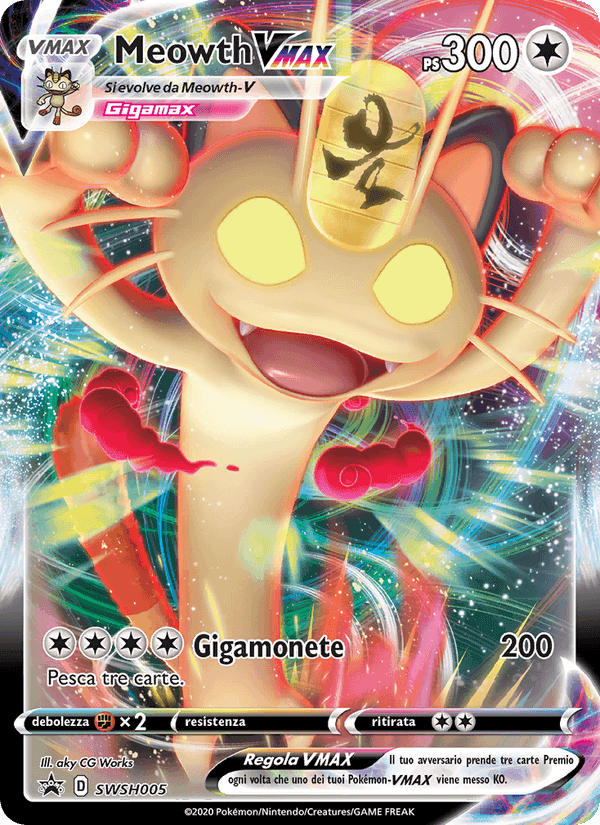Meowth VMAX, carte SWSH005 de SPSC Promo