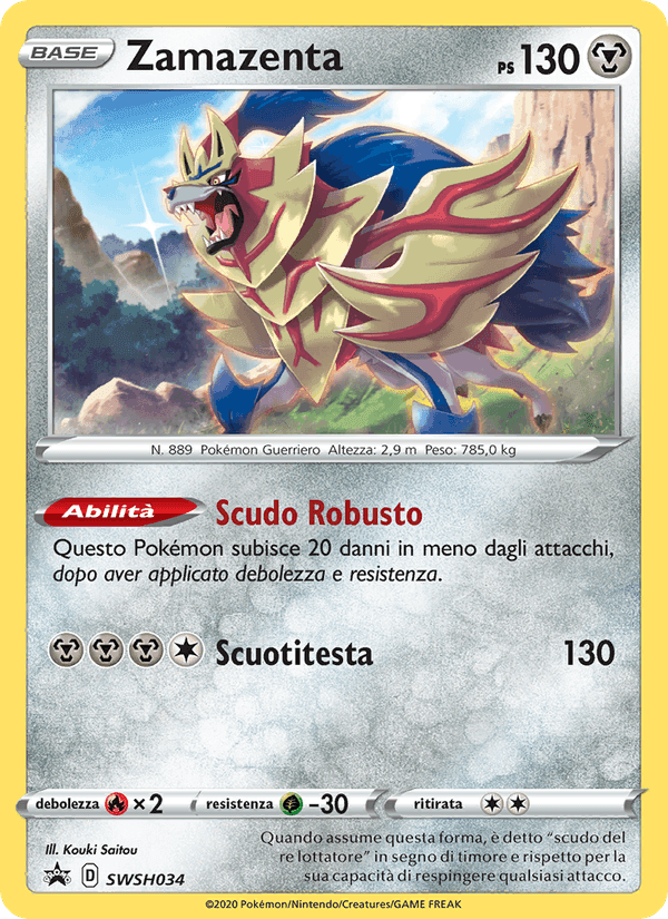 Zamazenta, carta SWSH034 di SPSC Promo
