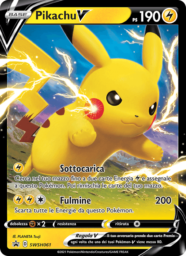 Pikachu V, carta SWSH061 di SPSC Promo