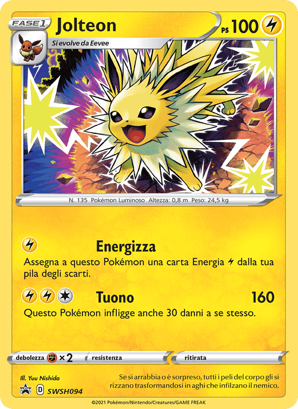 Jolteon, carta SWSH094 de SPSC Promo