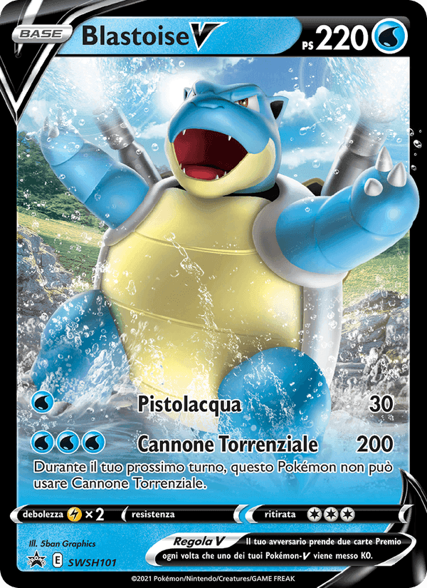 Blastoise V, carta SWSH101 di SPSC Promo