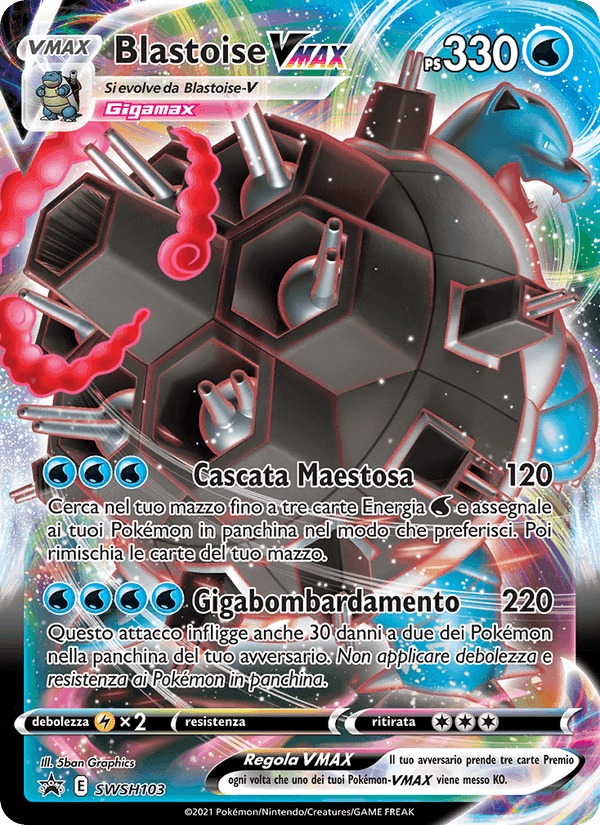 Blastoise VMAX, card SWSH103 from SPSC Promo