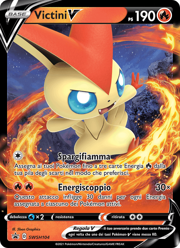 Victini V, carta SWSH104 di SPSC Promo