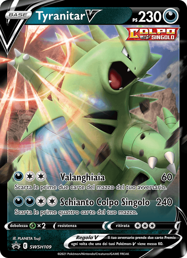 Tyranitar V, carta SWSH109 di SPSC Promo