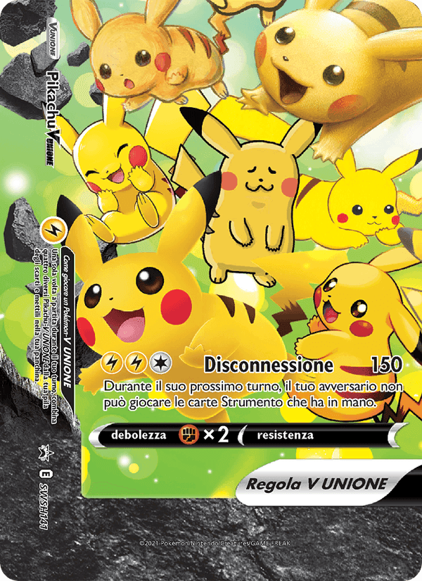 Pikachu V UNIONE, carta SWSH141 di SPSC Promo
