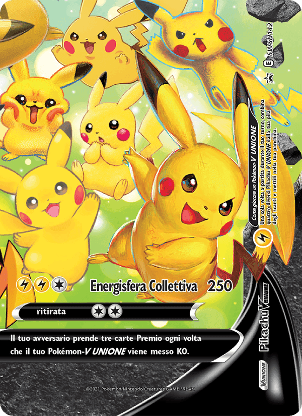 Pikachu V UNIONE, carta SWSH142 di SPSC Promo