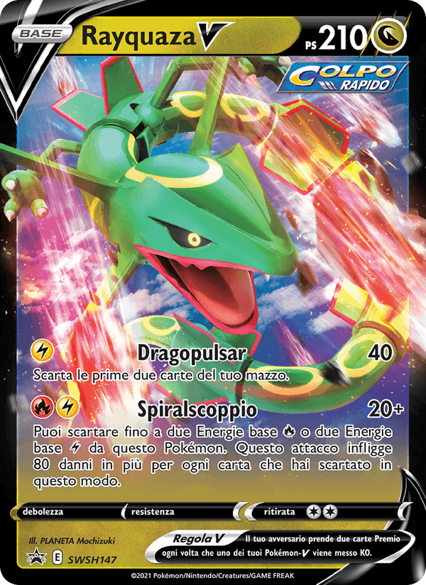 Rayquaza V, carta SWSH147 di SPSC Promo