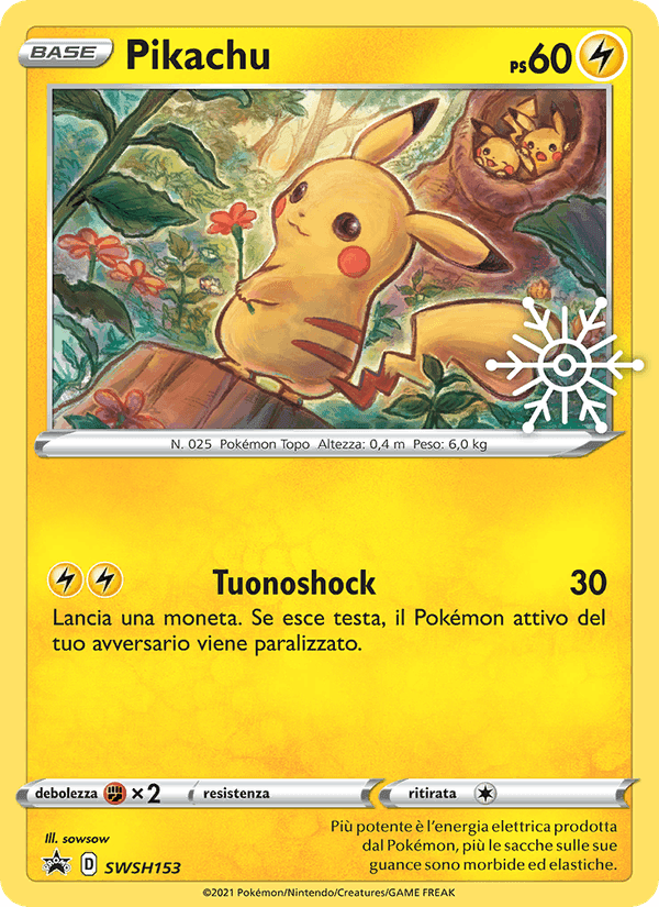 Pikachu, carta SWSH153 de SPSC Promo
