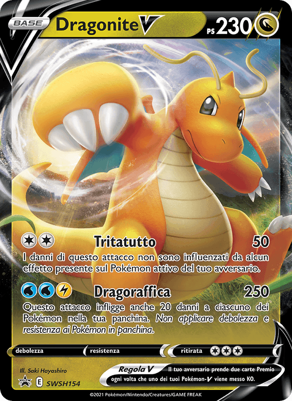 Dragonite V, carta SWSH154 di SPSC Promo