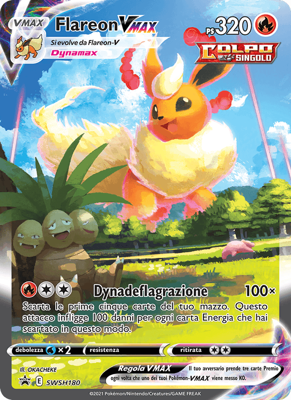 Flareon VMAX, card SWSH180 from SPSC Promo