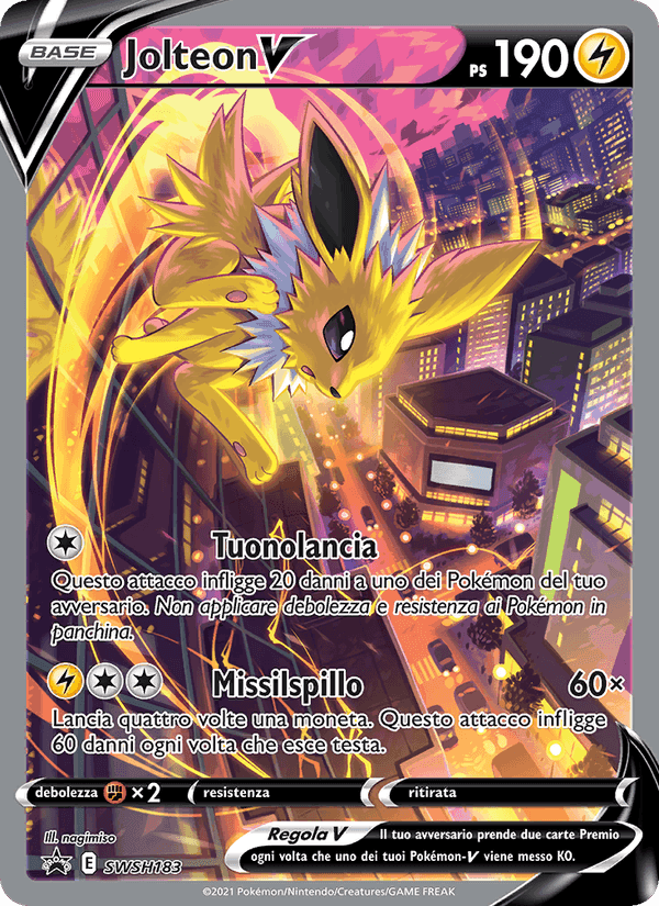 Jolteon V, card SWSH183 from SPSC Promo